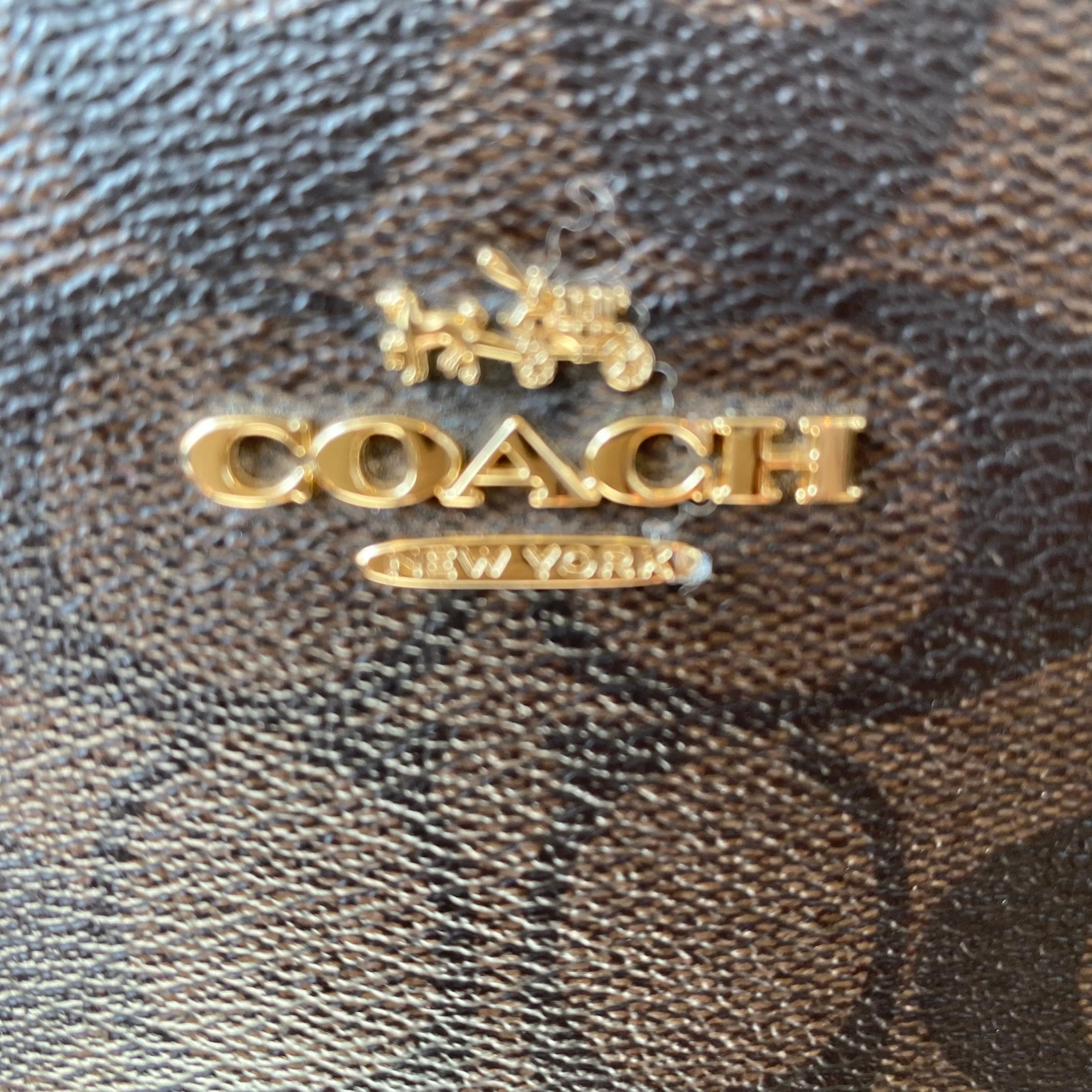 COACH #F57842 Drawstring Carryall Signature Canvas Dark Brown