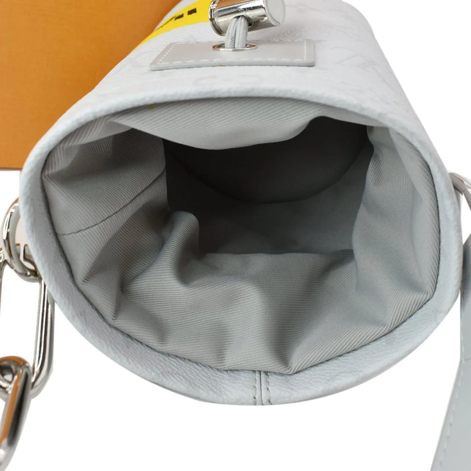 LOUIS VUITTON Chalk Nano Monogram Canvas Crossbody Bag White