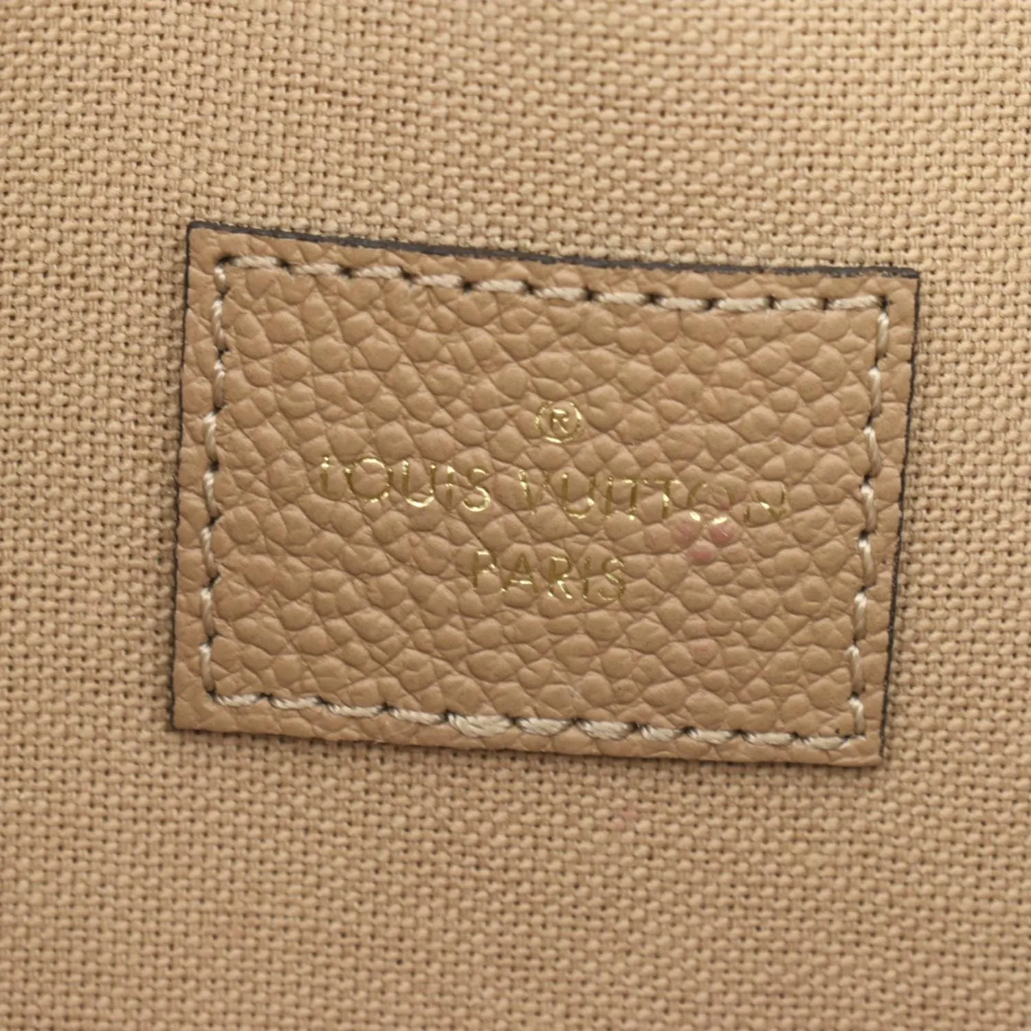 LOUIS VUITTON Felicie Monogram Empreinte Leather Pochette Crossbody Bag Light Brown