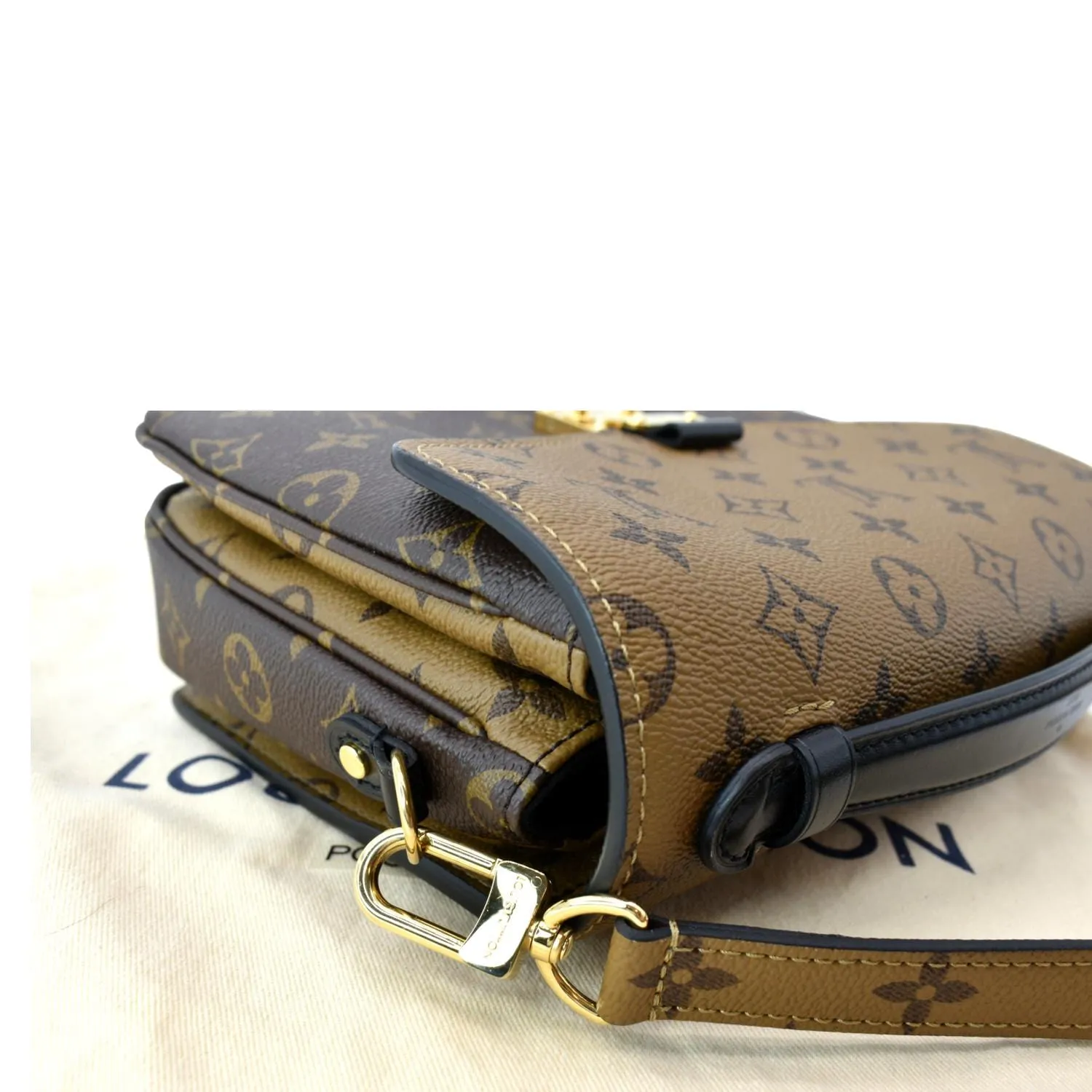 LOUIS VUITTON Metis Pochette Reverse Monogram Canvas Crossbody Bag Brown